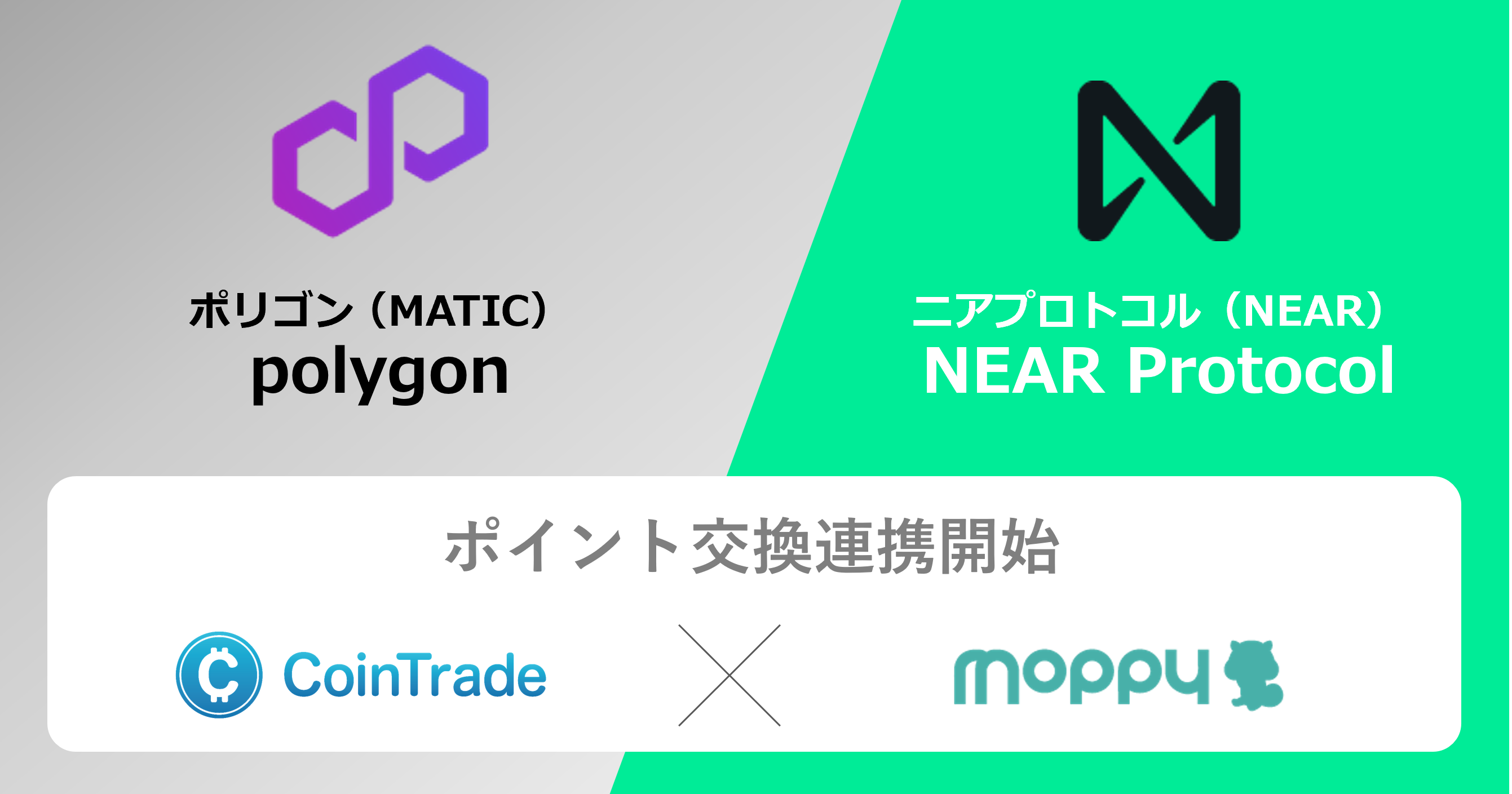ポイントサイト「モッピー」が暗号資産販売所「CoinTrade」と連携新たにポリゴン（MATIC）、ニアプロトコル（NEAR）の２通貨へのポイント交換を開始  | ニュースリリース | 株式会社セレス - インターネットマーケティングを通じて豊かな世界を実現する